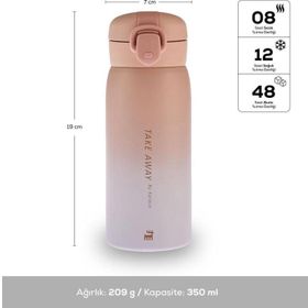 Karaca Skyfall Paslanmaz Çelik Sızdırmaz 350 ml Pembe Termos