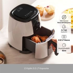 Karaca Smart Cook Compact 2.2 lt 2 Kişilik Krem Airfryer