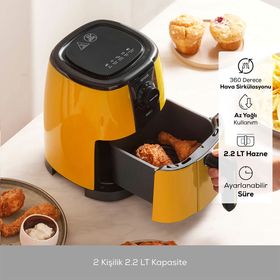 Karaca Smart Cook Compact 2.2 lt 2 Kişilik Pineapple Yellow Airfryer