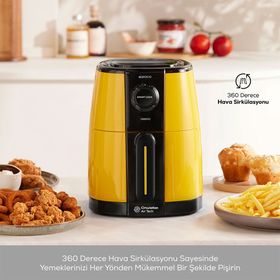 Karaca Smart Cook Compact 2.2 lt 2 Kişilik Pineapple Yellow Airfryer