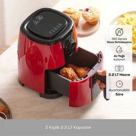 Karaca Smart Cook Compact 2.2 lt 2 Kişilik Ruby Airfryer