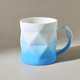Karaca Soft Touch Geo 450 ml Mavi Kupa