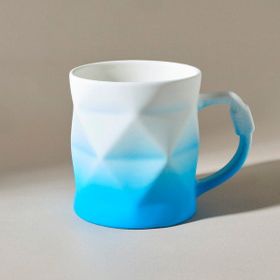 Karaca Soft Touch Geo 450 ml Mavi Kupa