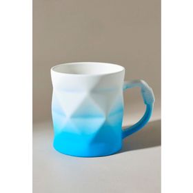Karaca Soft Touch Geo 450 ml Mavi Kupa