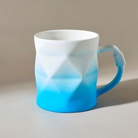 Karaca Soft Touch Geo 450 ml Mavi Kupa