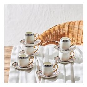 Karaca Söğüt 6 Kişilik 90 ml Kahve Fincan Takımı