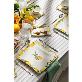 Karaca Sorrento 32 Parça Limon Desenli Kare Kahvaltı Takımı