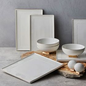 Karaca Square Bone Artdeco 22 Parça 6 Kişilik Yemek Takımı