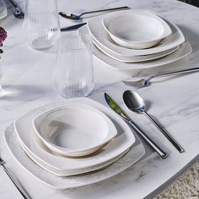 Karaca Square Bone Farah 24 Parça 6 Kişilik Yemek Takımı