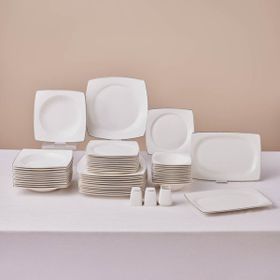 Karaca Square Bone Jamie 53 Parça 12 Kişilik Platin Yemek Takımı