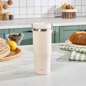 Karaca Star Ice Pipetli Çelik Sızdırmaz Bej 860 ml Termos