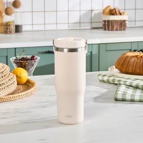 Karaca Star Ice Pipetli Çelik Sızdırmaz Bej 860 ml Termos