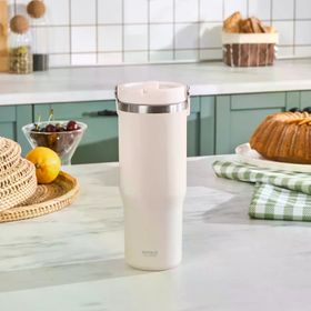 Karaca Star Ice Pipetli Çelik Sızdırmaz Bej 860 ml Termos