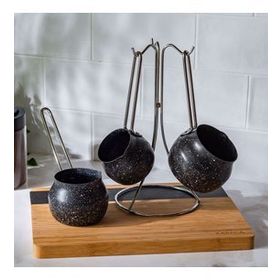 Karaca Steel Plus Biogranit Siyah 3'lü Cezve Takımı