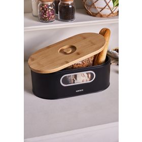 Karaca Stream 2in1 Black Ekmek Kutusu/Kesme Tahtası