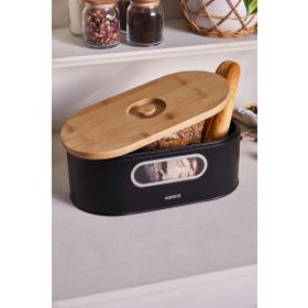 Karaca Stream 2in1 Black Ekmek Kutusu/Kesme Tahtası