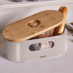 Karaca Stream 2in1 Cream Ekmek Kutusu ve Kesme Tahtası