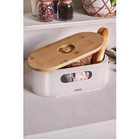 Karaca Stream 2in1 Cream Ekmek Kutusu ve Kesme Tahtası