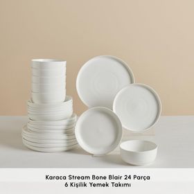 Karaca Stream Bone Blair 24 Parça 6 Kişilik Yemek Takımı
