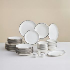 Karaca Stream Bone Ekinoks Platin 53 Parça 12 Kişilik Yemek Takımı
