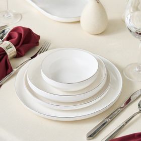 Karaca Stream Bone Saturn 53 Parça 12 Kişilik Platin Yemek Takımı