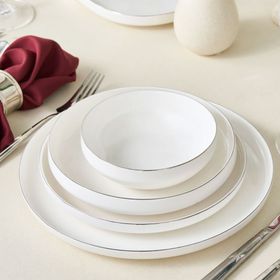 Karaca Stream Bone Saturn 53 Parça 12 Kişilik Platin Yemek Takımı
