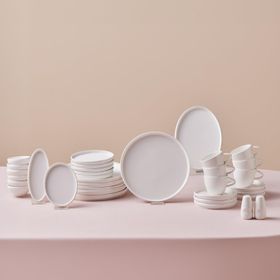 Karaca Stream Bone Sunset 34 Parça 6 Kişilik Beyaz Kahvaltı Takımı