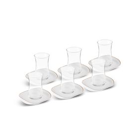 Karaca Streamline Plato 12 Parça 6 Kişilik 165 ml Cam Çay Seti