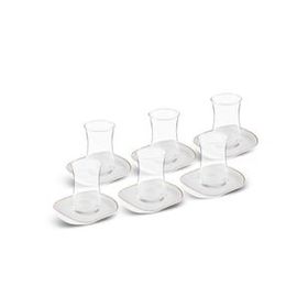 Karaca Streamline Plato 12 Parça 6 Kişilik 165 ml Cam Çay Seti
