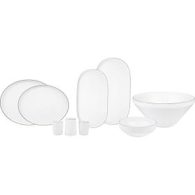 Karaca Streamline Saturn Platin 59 Parça 12 Kişilik Porselen Yemek Takımı