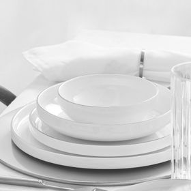 Karaca Streamline Saturn Platin 59 Parça 12 Kişilik Porselen Yemek Takımı