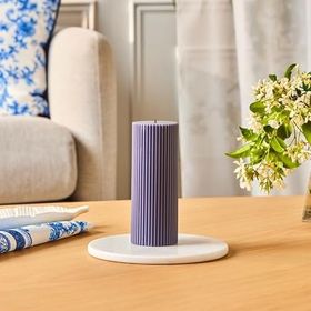 Karaca Striped 15 cm Antrasit Tırtıklı Sütun Mum