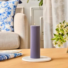 Karaca Striped 20 CM Antrasit Tırtıklı Sütun Mum