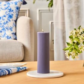 Karaca Striped 20 CM Antrasit Tırtıklı Sütun Mum