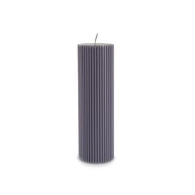 Karaca Striped 20 CM Antrasit Tırtıklı Sütun Mum