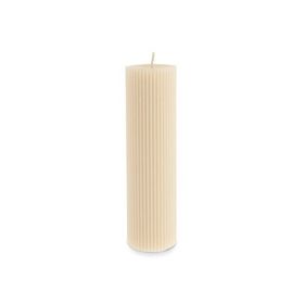 Karaca Striped Tırtıklı Sütun 20 cm Bej Mum