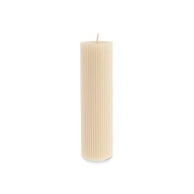 Karaca Striped Tırtıklı Sütun 20 cm Bej Mum