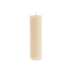 Karaca Striped Tırtıklı Sütun 20 cm Bej Mum