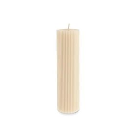 Karaca Striped Tırtıklı Sütun 20 cm Bej Mum