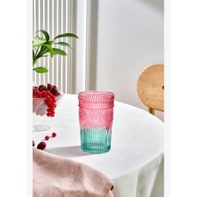 Karaca Sunflower 330 ml Kırmızı Yeşil Meşrubat Bardağı