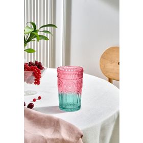 Karaca Sunflower 330 ml Kırmızı Yeşil Meşrubat Bardağı
