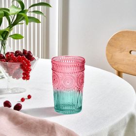 Karaca Sunflower 330 ml Kırmızı Yeşil Meşrubat Bardağı
