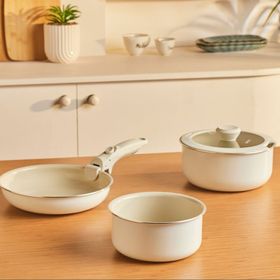 Karaca Swiss Crystal Almond Cream Easy Clip 5 Parça Krem Indüksiyon Tabanlı Tencere Seti