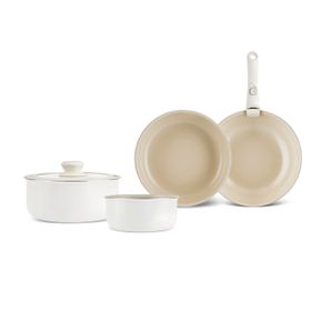 Karaca Swiss Crystal Almond Cream Easy Clip 9 Parça İndüksiyon Tabanlı Tencere Tava Seti