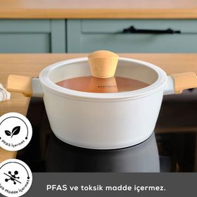 Karaca Swiss Crystal Almond Cream Indüksiyon Tabanlı Midi 4 Parça Tencere Seti