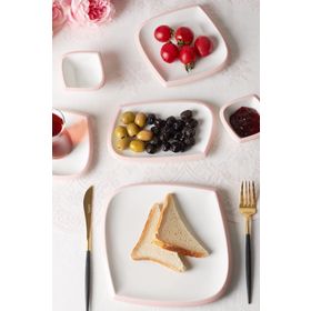 Karaca Tiny Pink Rim Pembe 26 Parça 6 Kişilik Kahvaltı Takımı