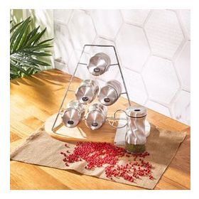 Karaca Tottori İnox 7 Parça Üçgen Standlı Baharatlık/Baharat Takımı