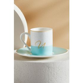 Karaca U Harfli Tek Kişilik 100 ml Porselen Kahve Fincanı