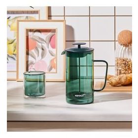 Karaca Valentina Borosilikat Cam 1000 ML Green French Press