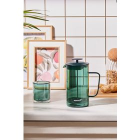 Karaca Valentina Borosilikat Cam 1000 ML Green French Press